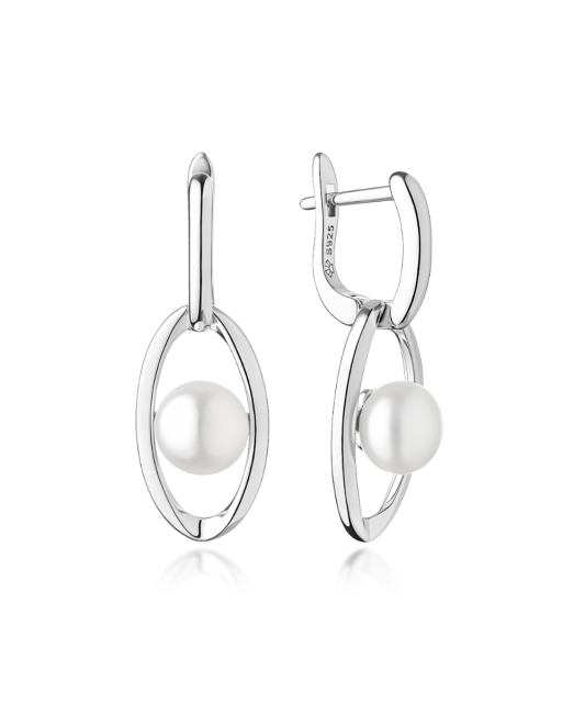 Серьги из серебра с жемчугом