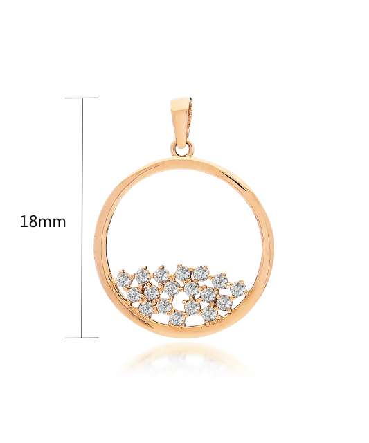 Gold pendant with zircons