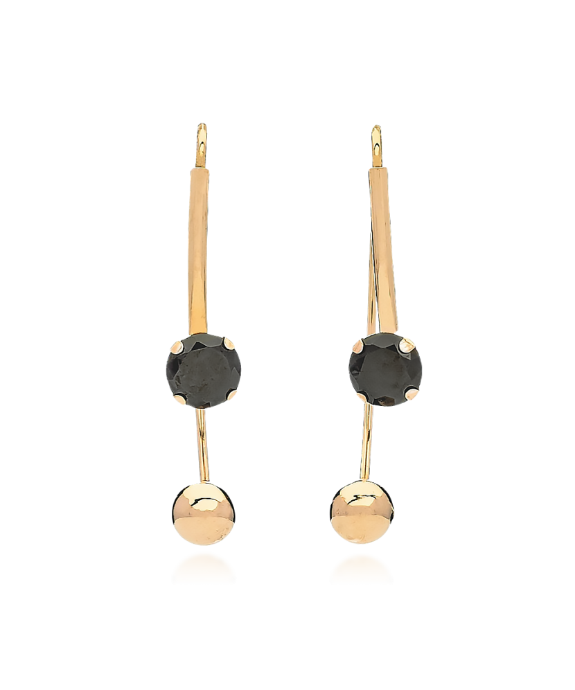 Gold earrings with zircons