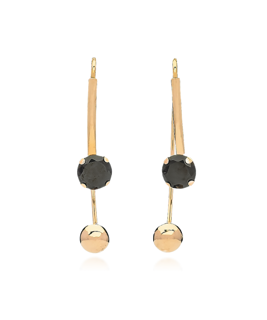 Gold earrings with zircons