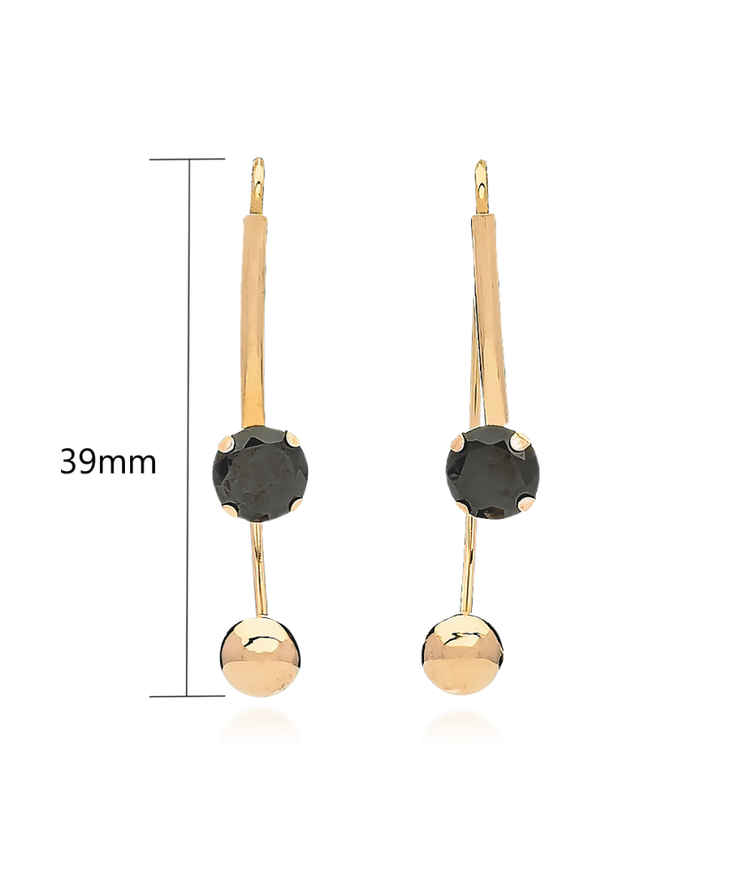 Золотые серьги с цирконами Золотые серьги с цирконами