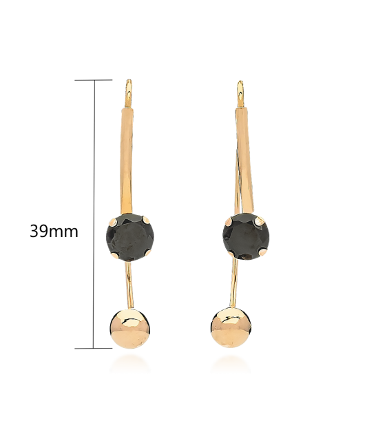 Золотые серьги с цирконами