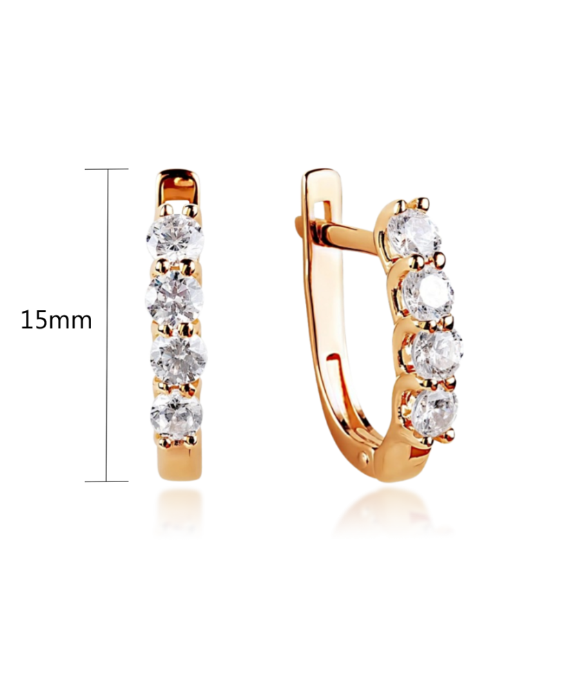 Gold earrings with crystals Gold earrings with crystals