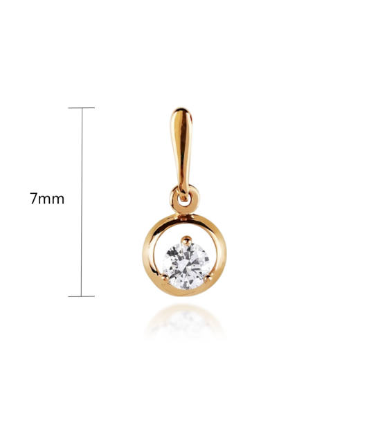 Gold pendant with zirconium