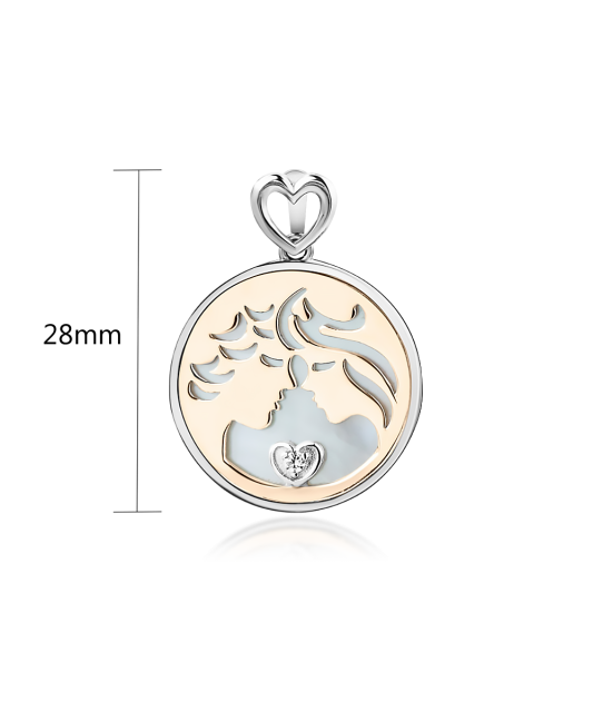 Sterling silver pendant with zirconium "Pora"  gold plated