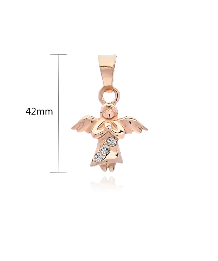 Gold pendant with zircons "angel" Gold pendant with zircons "angel"