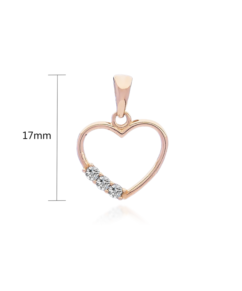 Gold pendant with zircons "heart"