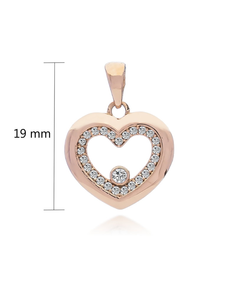 Gold pendant with zircons "heart"
