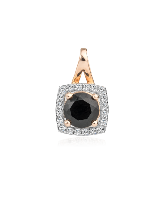 Gold pendant with diamonds and spinel