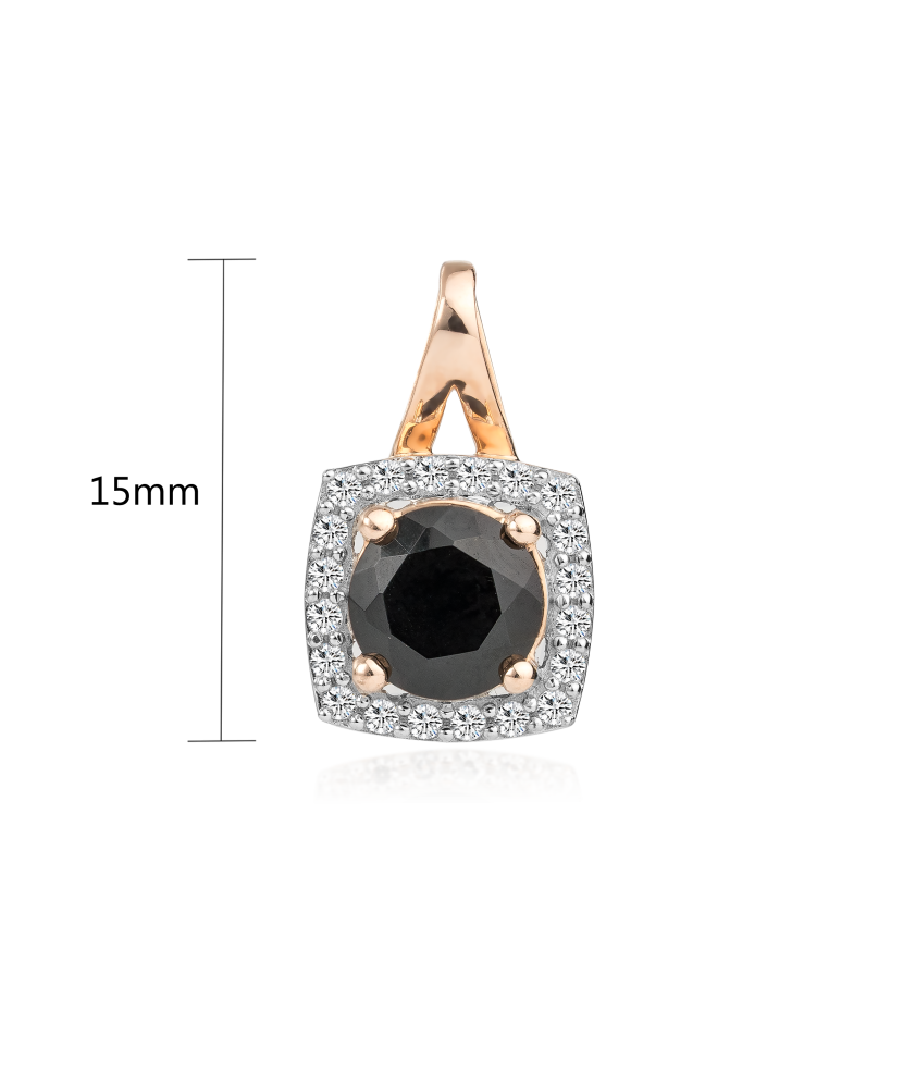 Gold pendant with diamonds and spinel