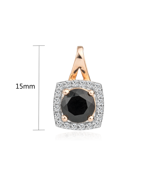 Gold pendant with diamonds and spinel