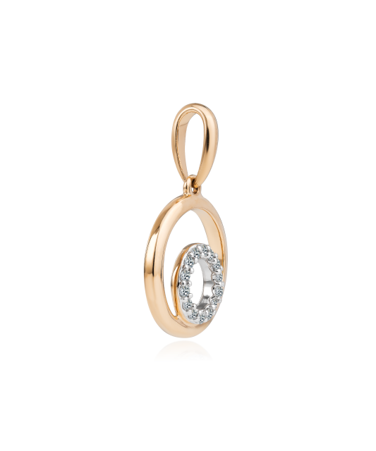 Gold pendant with diamonds