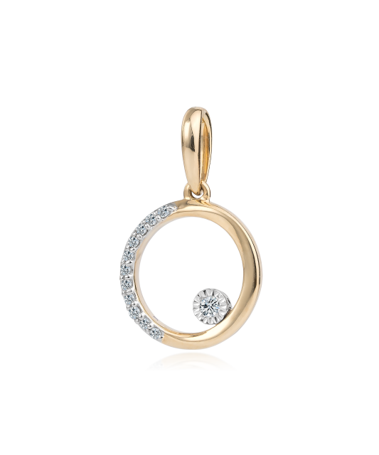 Yellow Gold pendant with diamonds