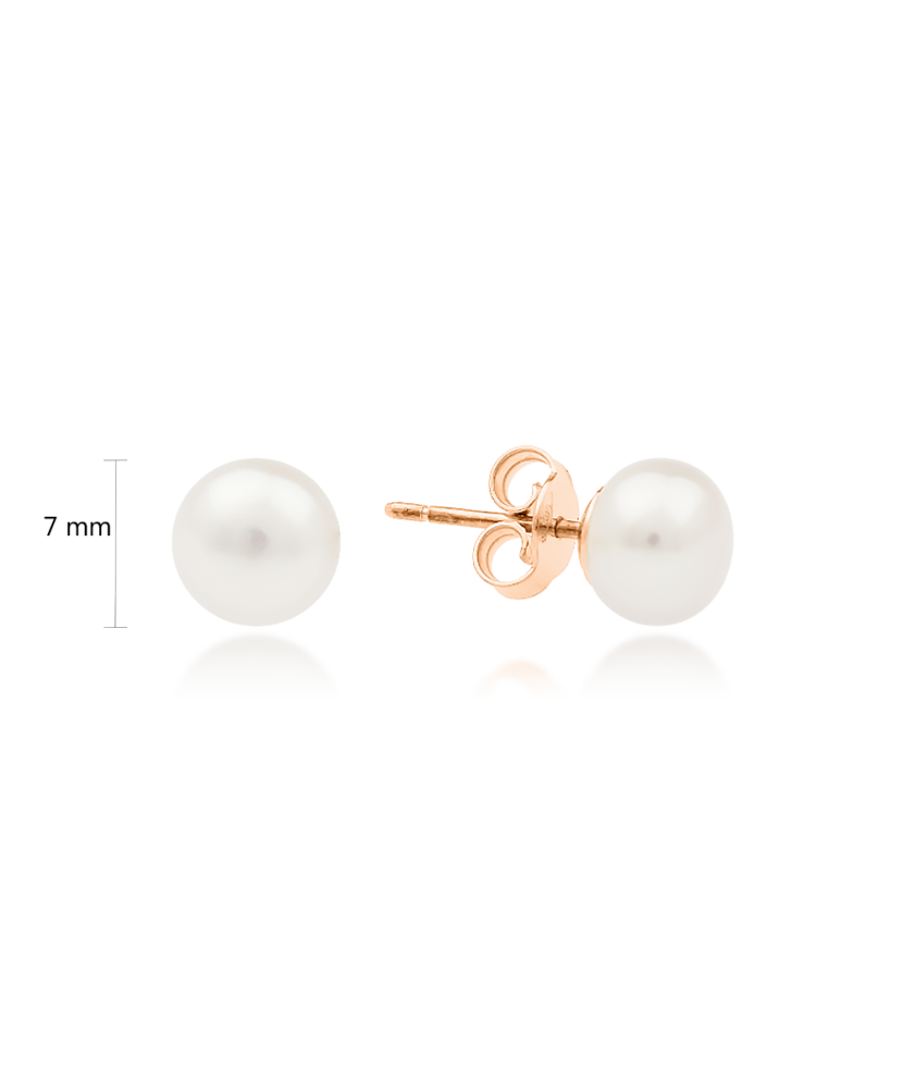 Gold earrings with pearl 7mm Gold earrings with pearl 7mm