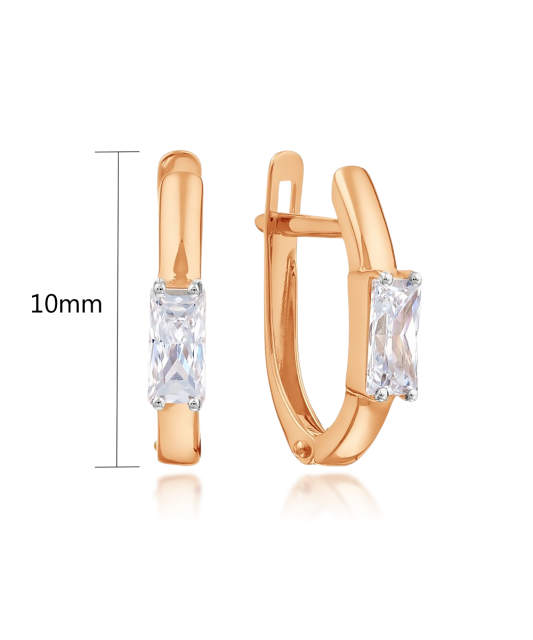 Золотые серьги с цирконами