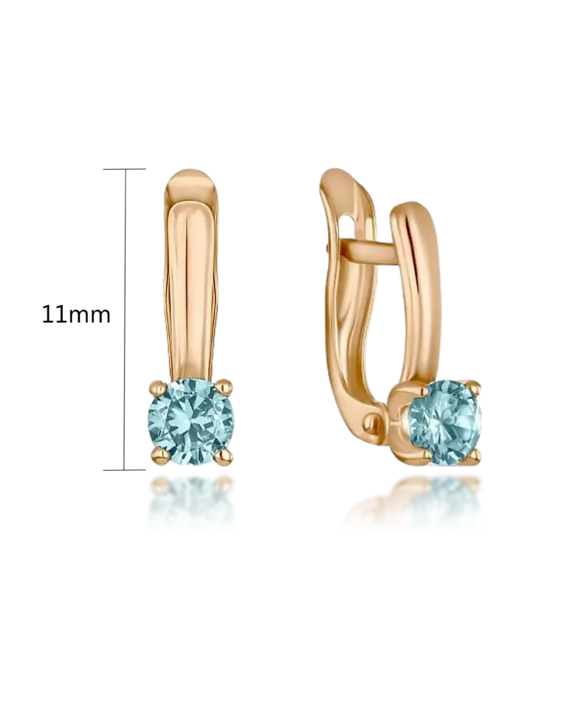 Gold earrings with zirconium