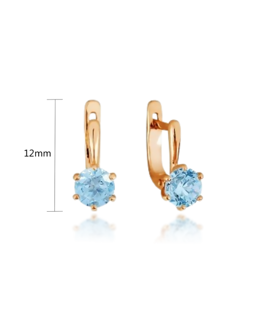 Gold earrings with zirconium