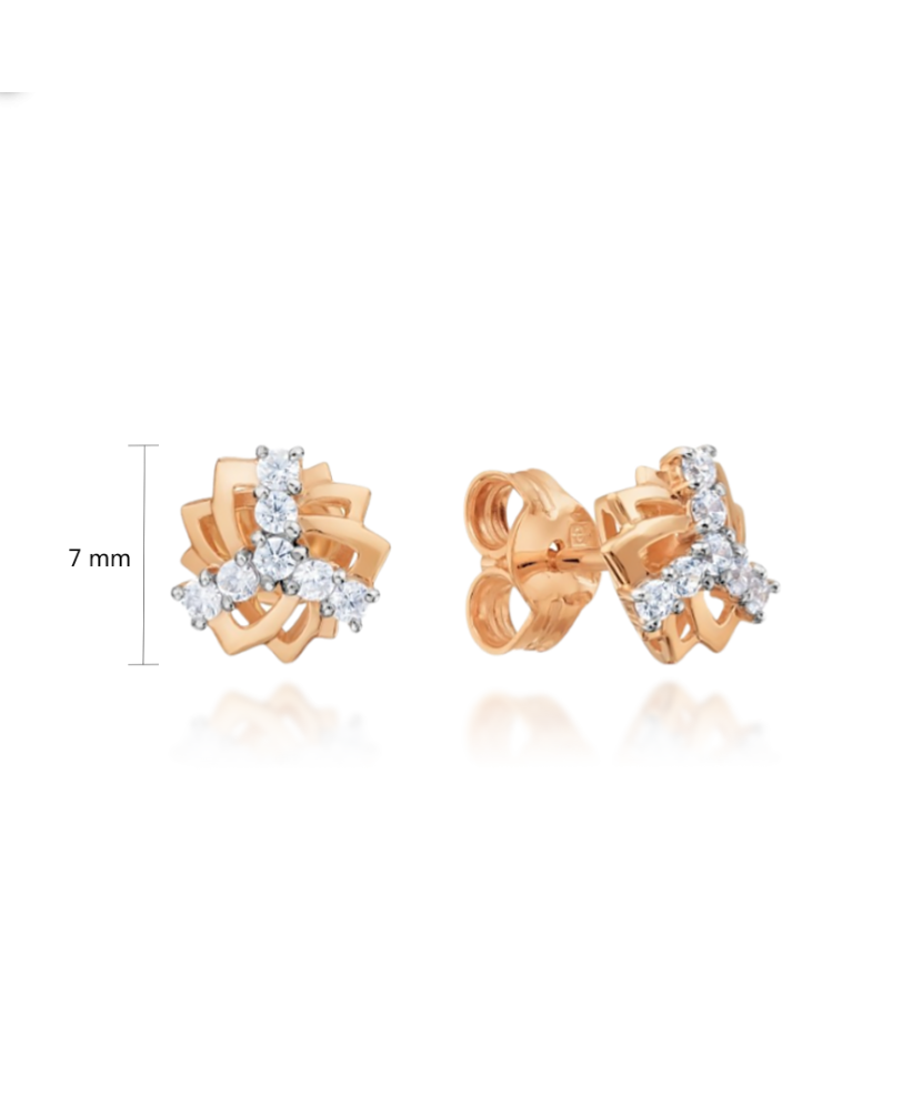 Золотые серьги с цирконами Золотые серьги с цирконами