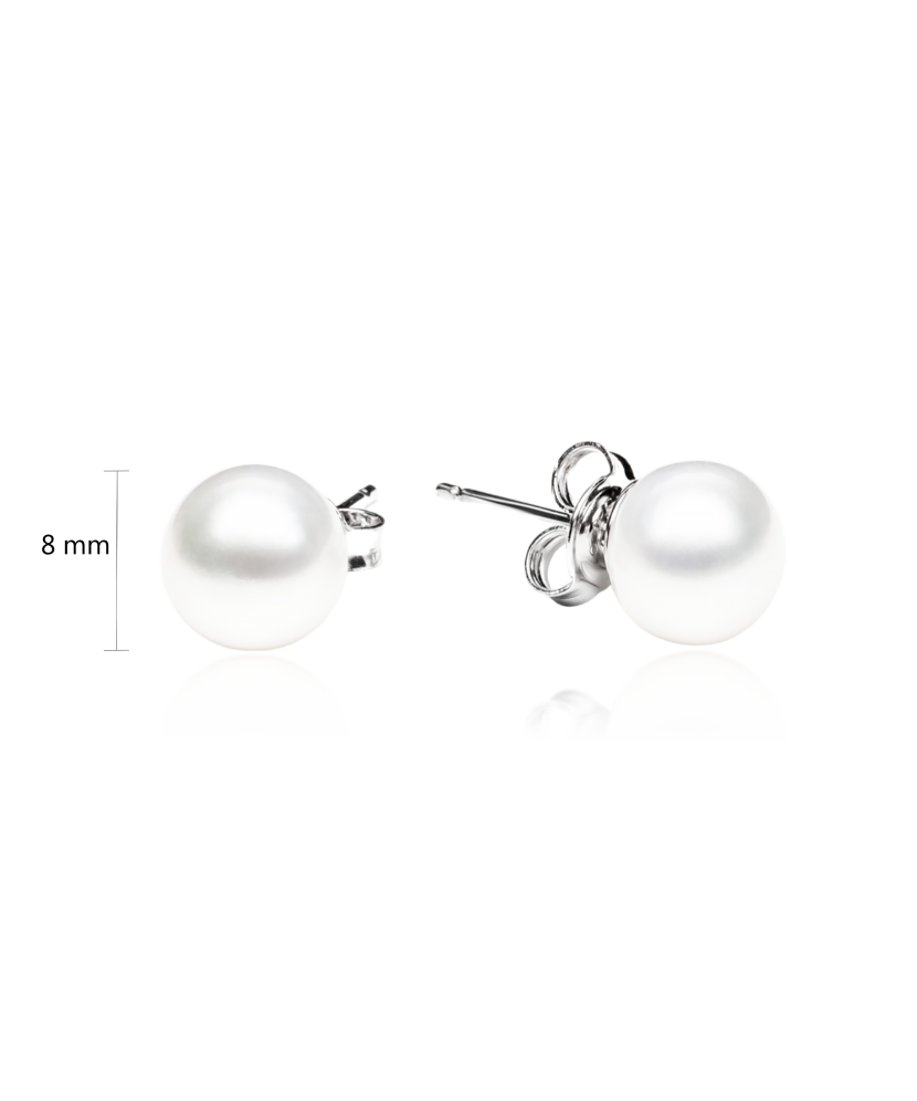 Серьги из серебра с натуральным жемчугом