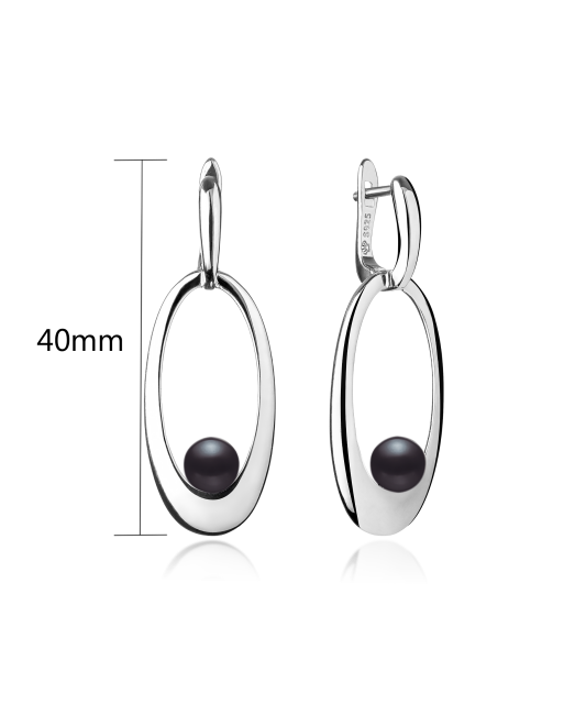 Sterling silver earrings with natural pearl