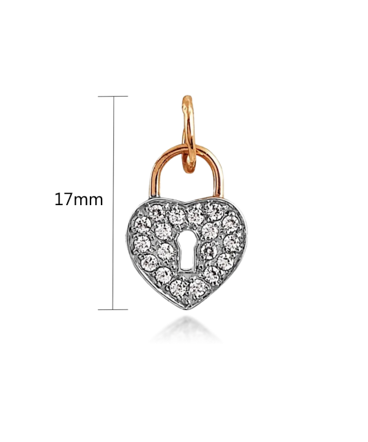 Gold pendant with zircons "heart"