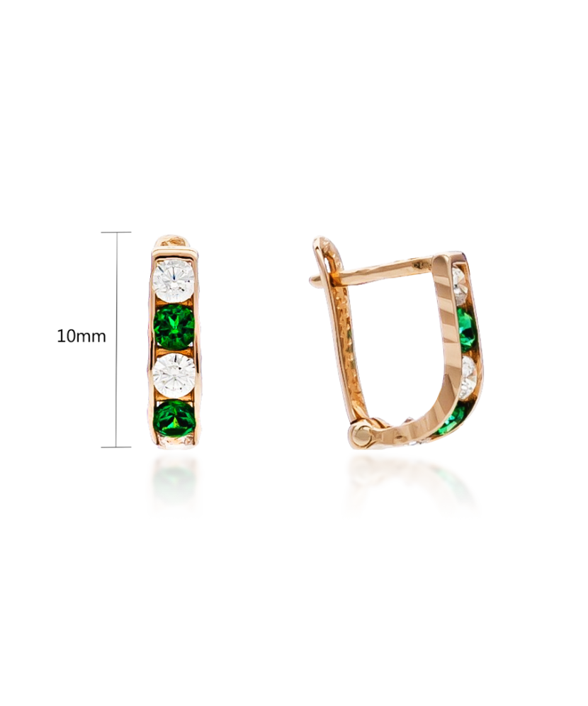 Золотые серьги с цирконами Золотые серьги с цирконами