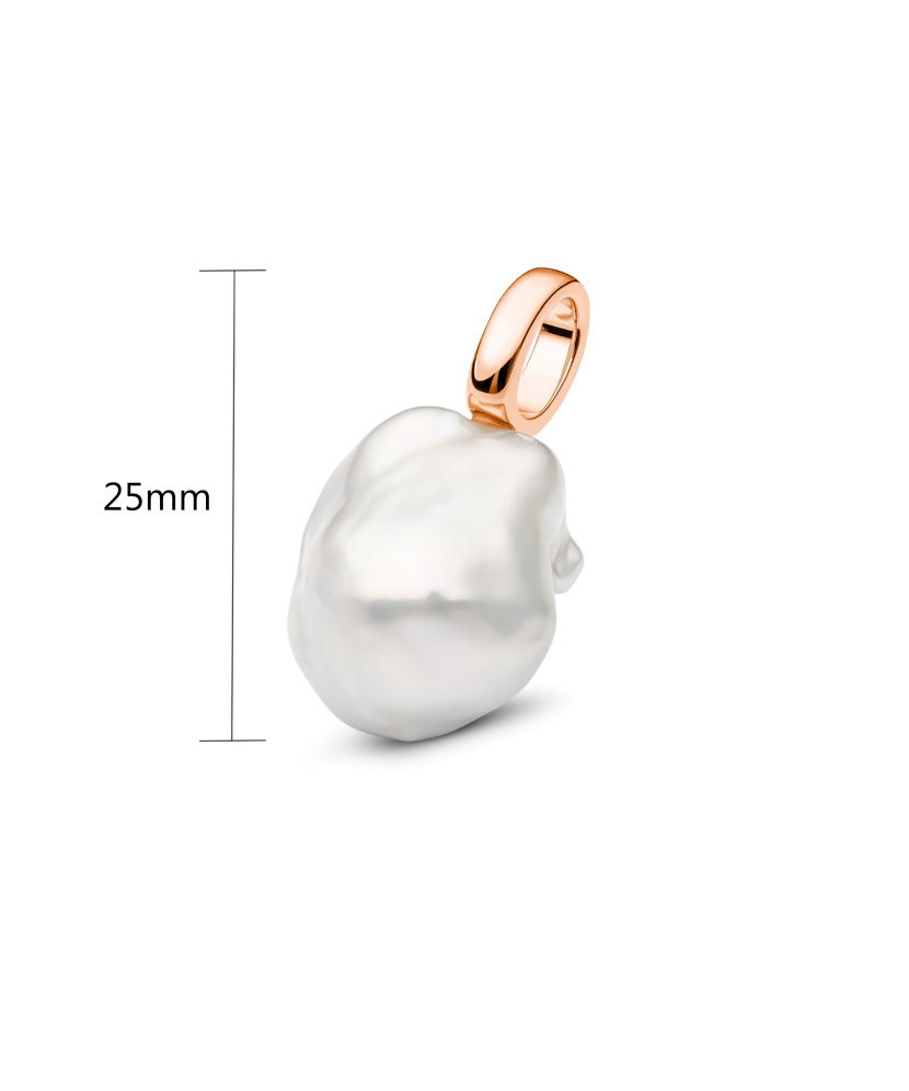 Gilded sterling silver pendant with kasumi pearl