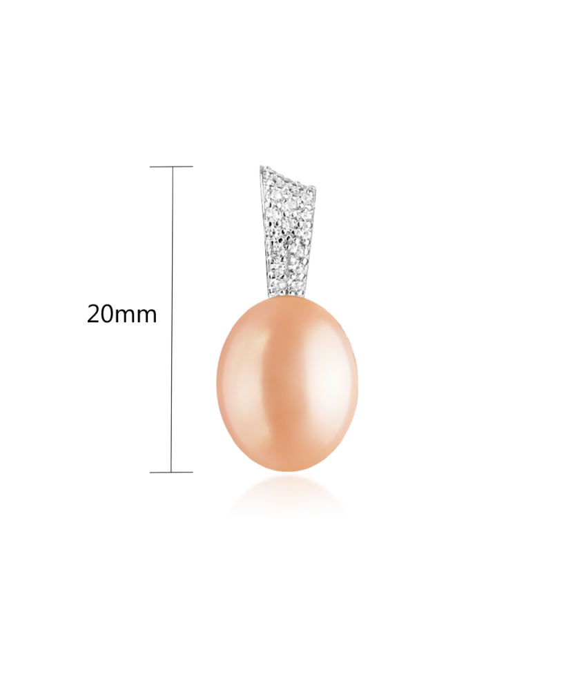 Жемчужная подвеска с серебром и цирконами