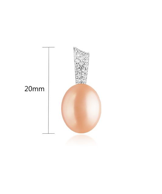 Жемчужная подвеска с серебром и цирконами