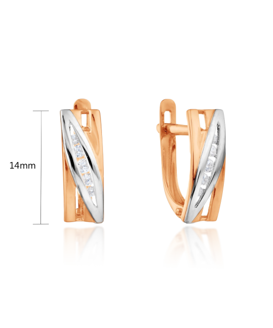 Золотые серьги с цирконами