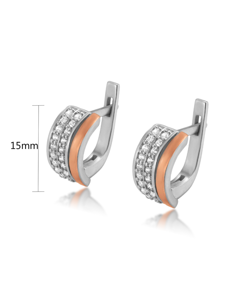 Серьги из позолоченного серебра с цирконами