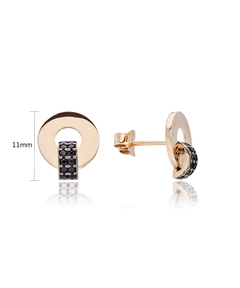 Gold earrings with zircons