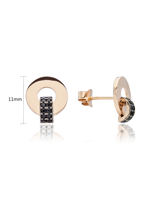 Gold earrings with zircons