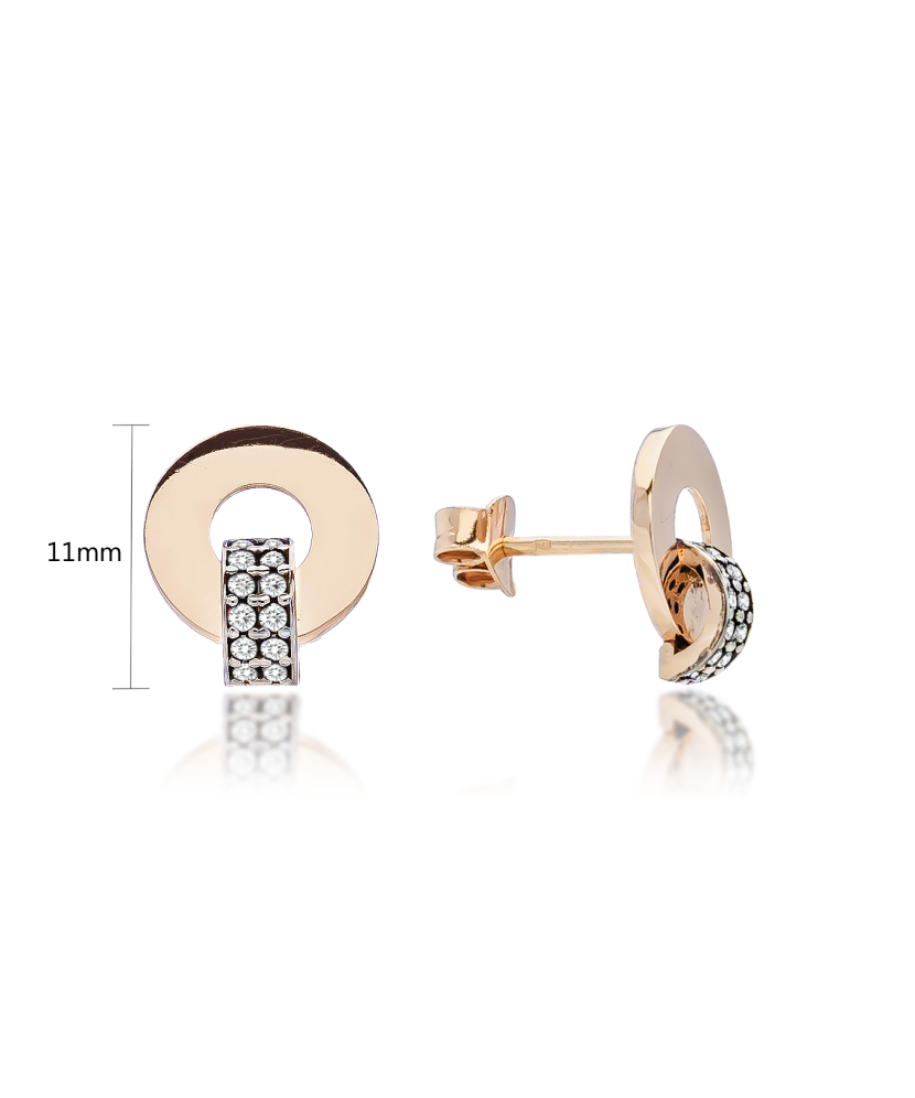 Gold earrings with zirconium Gold earrings with zirconium