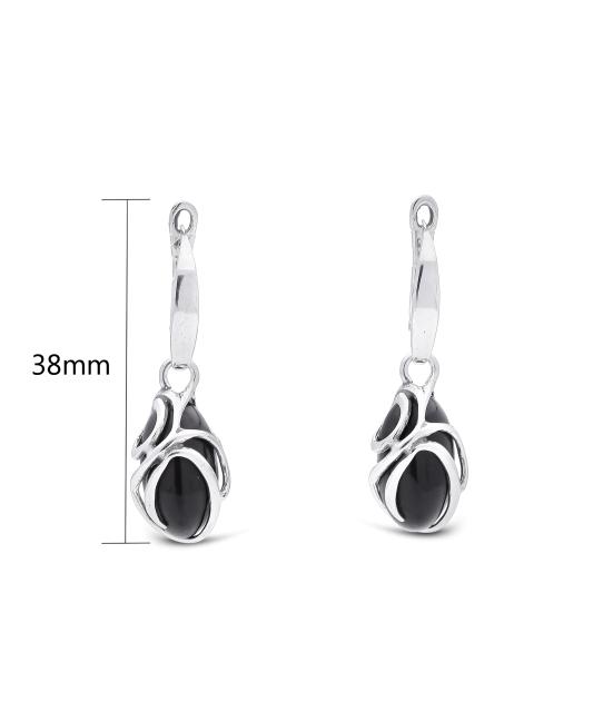 Серьги из серебра с ониксом