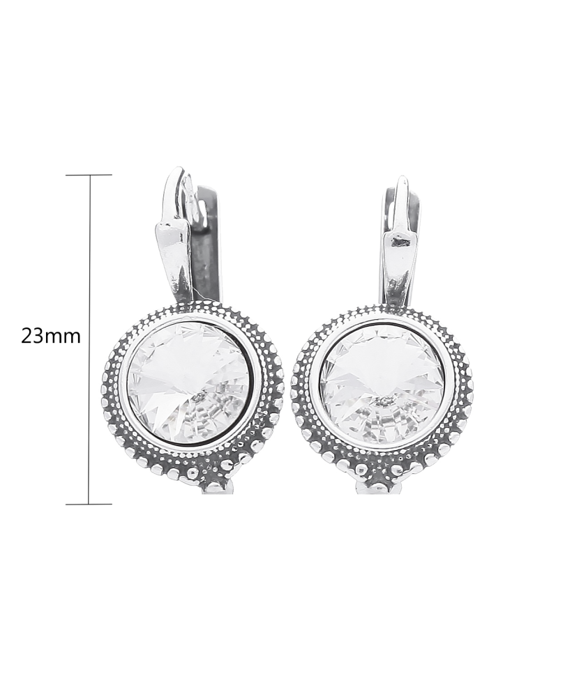 Sterling silver earrings with crystal