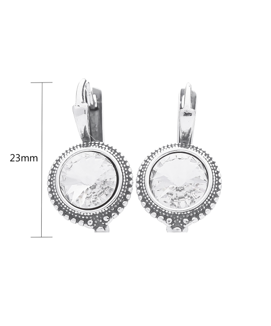 Sterling silver earrings with crystal