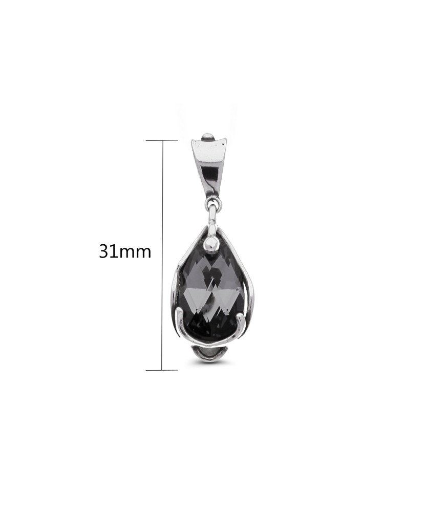 Sterling silver pendant with crystal