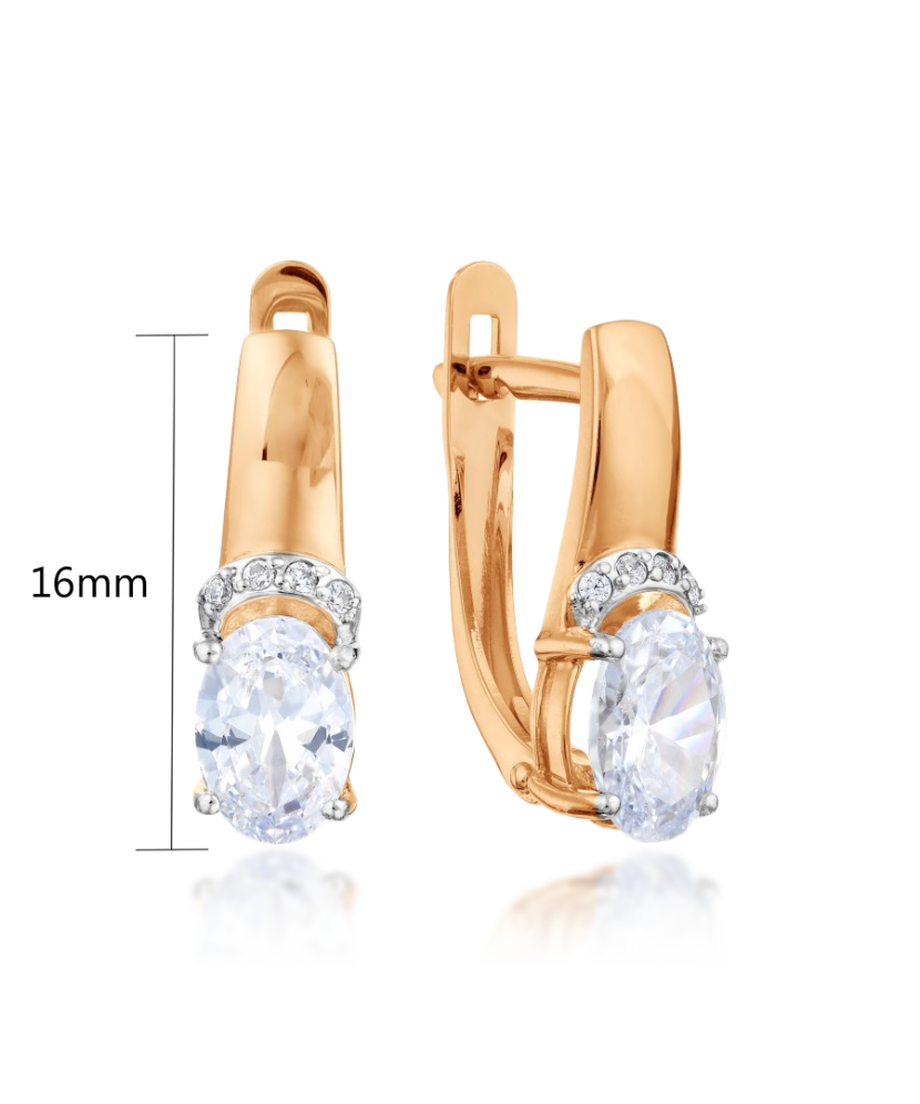 Gold earrings with zirconium Gold earrings with zirconium
