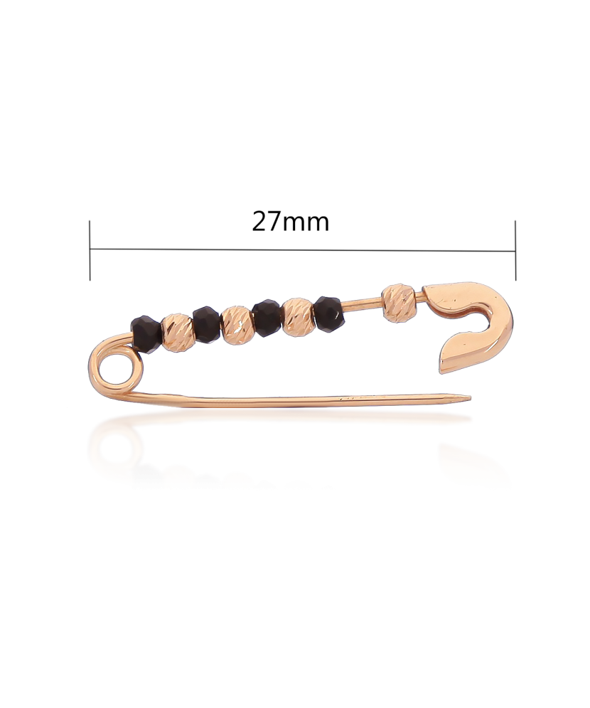 Gold brooch with onyx