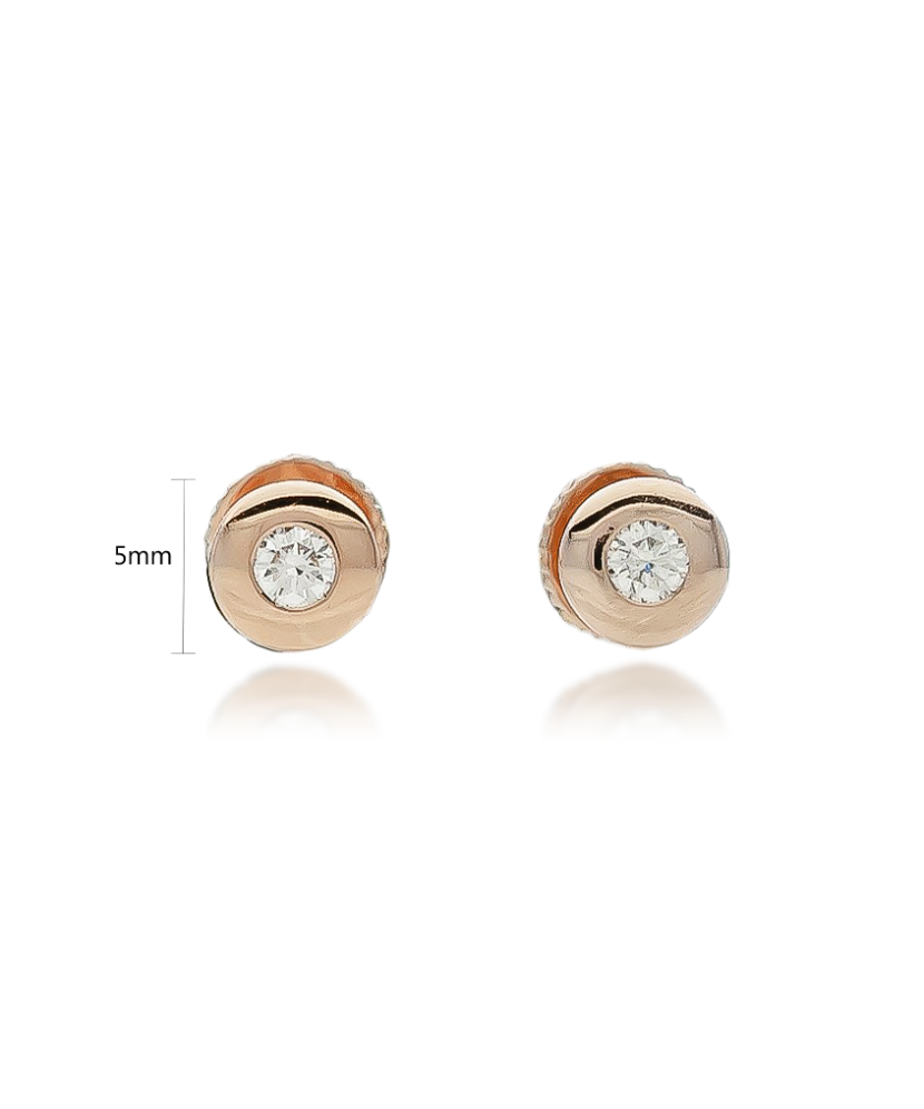 Gold earrings with diamond