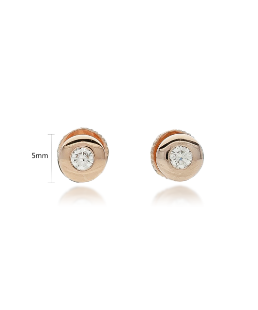 Gold earrings with diamond