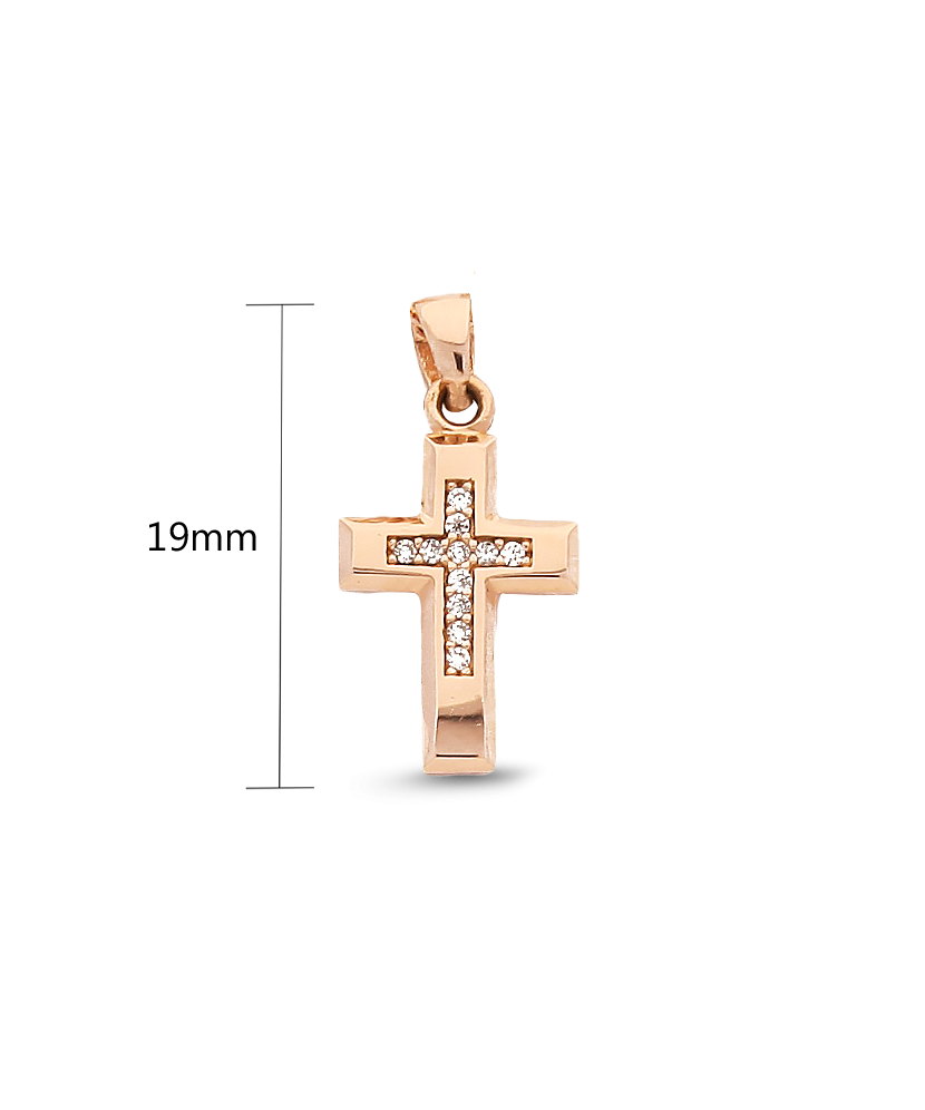 Gold pendant with zircons "cross" Gold pendant with zircons "cross"