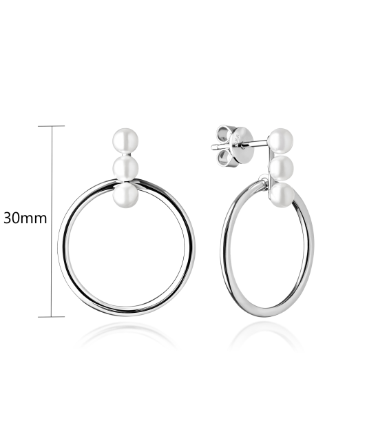 Sterling silver earrings with natural pearls