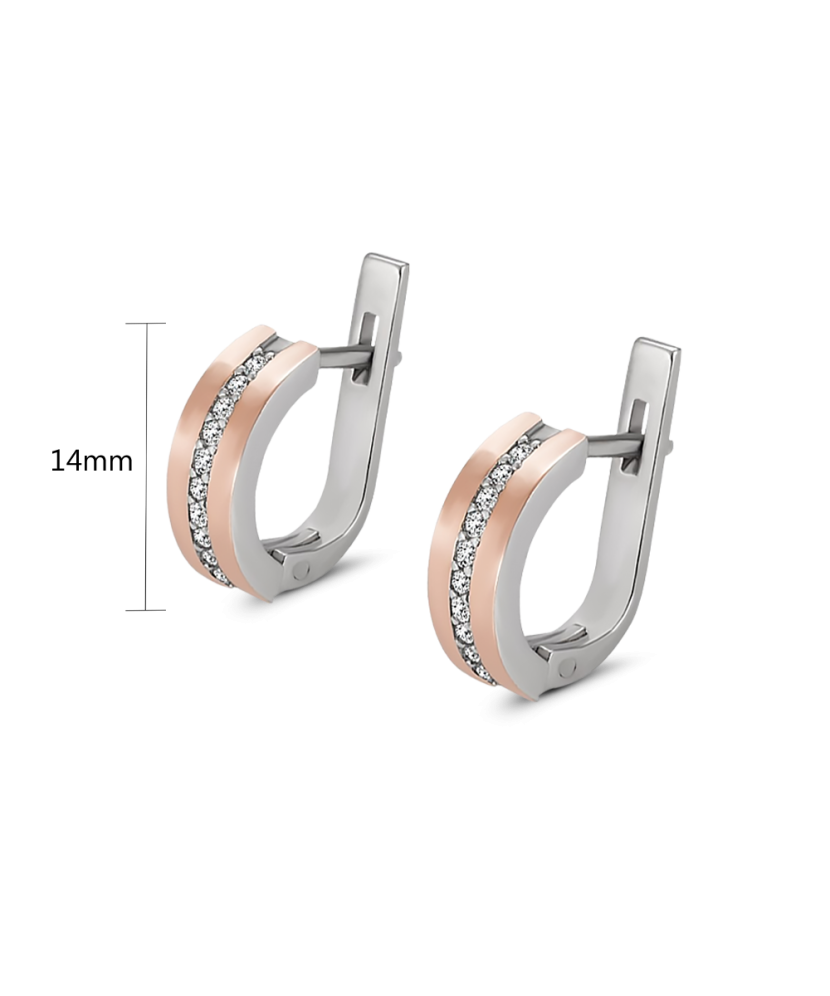 Gold plated sterling silver earrings with zircons