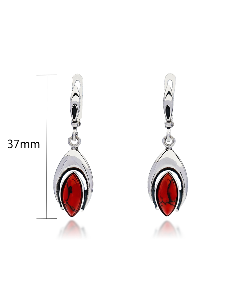 Серьги из серебра с кораллом