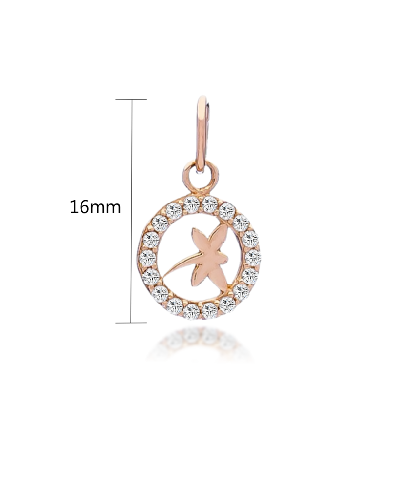 Gold pendant with zircons