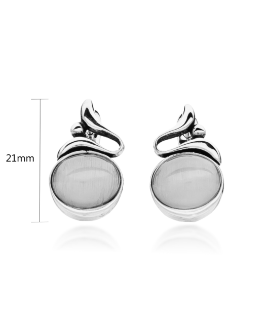 Sterling silver earrings with cats eye stone