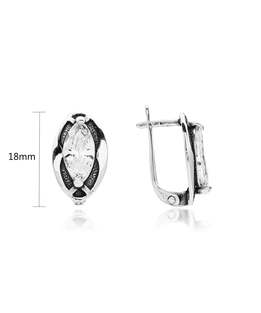 Серьги из серебра с цирконом Серьги из серебра с цирконом