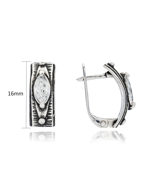 Sterling silver earrings with zirconium